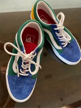 Vans Colorblock Old Skool Sneakers in Blue, Green & Red